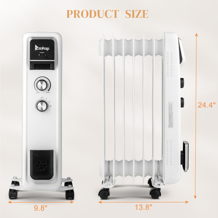 1500W Portable Electric Space Heater with Adjustable Thermostat