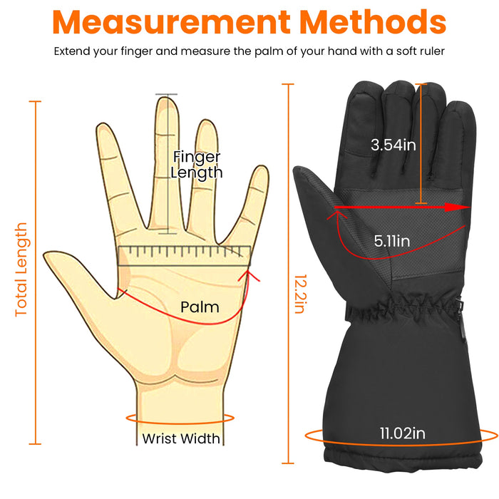 Heated Gloves, 5V 3000 mAh Rechargeable Heated Gloves for Men Women, Waterproof Battery Heated Gloves, Upgrade Non-Slip Electric Heating Gloves for Cycling Skiing Hiking Hunting - DOACEWear