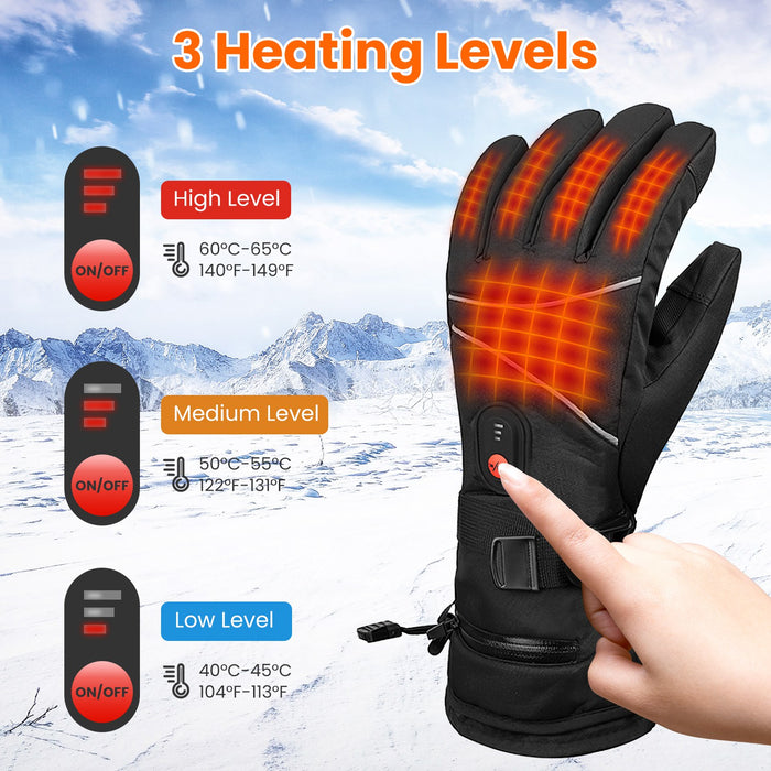 Heated Gloves, 5V 3000 mAh Rechargeable Heated Gloves for Men Women, Waterproof Battery Heated Gloves, Upgrade Non-Slip Electric Heating Gloves for Cycling Skiing Hiking Hunting - DOACEWear