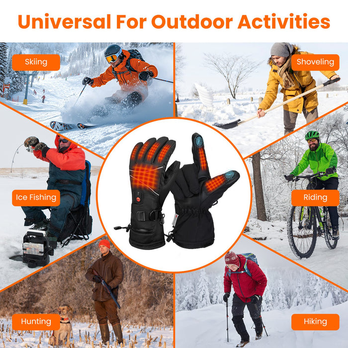 Heated Gloves, 5V 3000 mAh Rechargeable Heated Gloves for Men Women, Waterproof Battery Heated Gloves, Upgrade Non-Slip Electric Heating Gloves for Cycling Skiing Hiking Hunting - DOACEWear