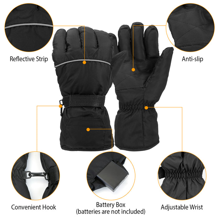 Heating Warm Gloves Battery Powered Heated Waterproof Gloves Unisex Electric Heated Gloves For Outdoor Sports Cycling Riding Skiing Skating Hiking Hunting - DOACEWear