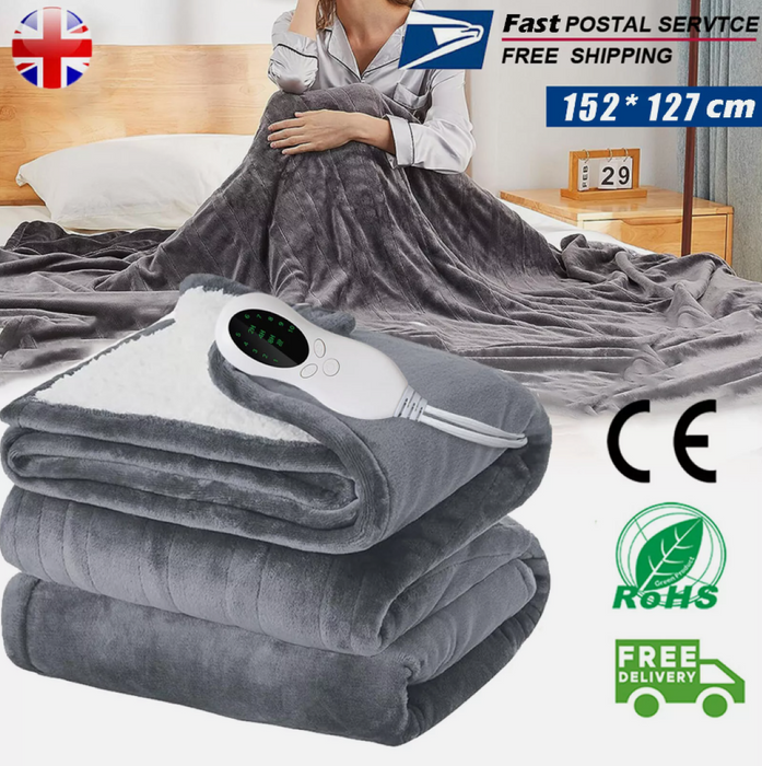 Electric Heated Throw Over Blanket Digital Control Large Warm Fleece Washable UK - DOACEWear