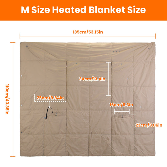 USB Heated Blanket Electric Heated Poncho Shawl Wrap Throw with Zipper Arm Holes Pocket 3 Heating Levels 6 Zones Dual Switch 5V/2A Machine Washable for Home Office Outdoor - DOACEWear